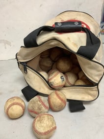 Rawlings bag full of baseballs