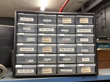 Plastic parts bin(some parts included)