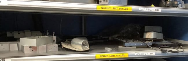 Shelf lot of test equipment