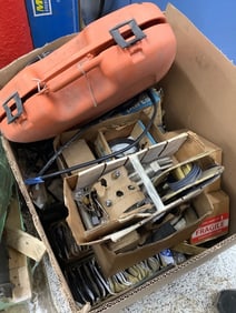 Large box of tools, parts, and more