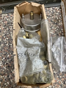 Box full of new brass fittings for oxy acetylene torches