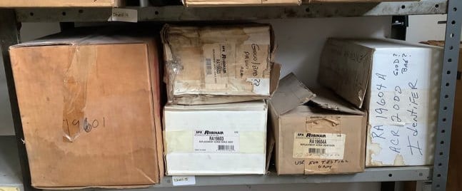 New Robin Air replacement parts in boxes