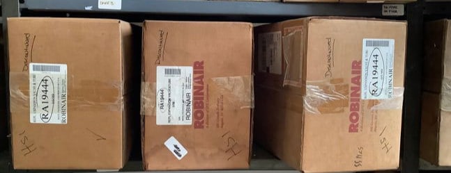 New Robin Air replacement parts in boxes