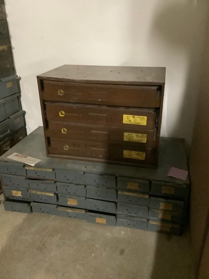Nut/bolt cabinets loaded with nuts, bolts, and parts (1 of 1)