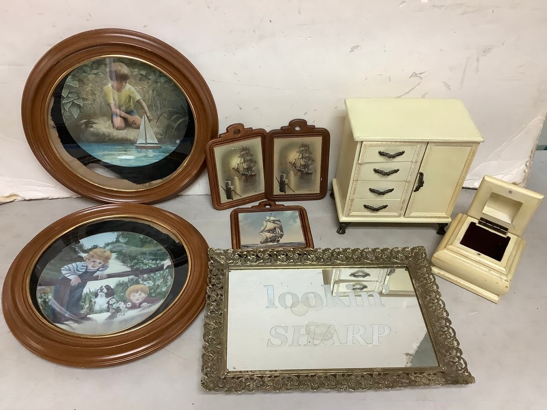 Decorative Mirror, Jewelry Amoire (9inx8.5inx8in), Decorative Wall Hangings and more (1 of 1)