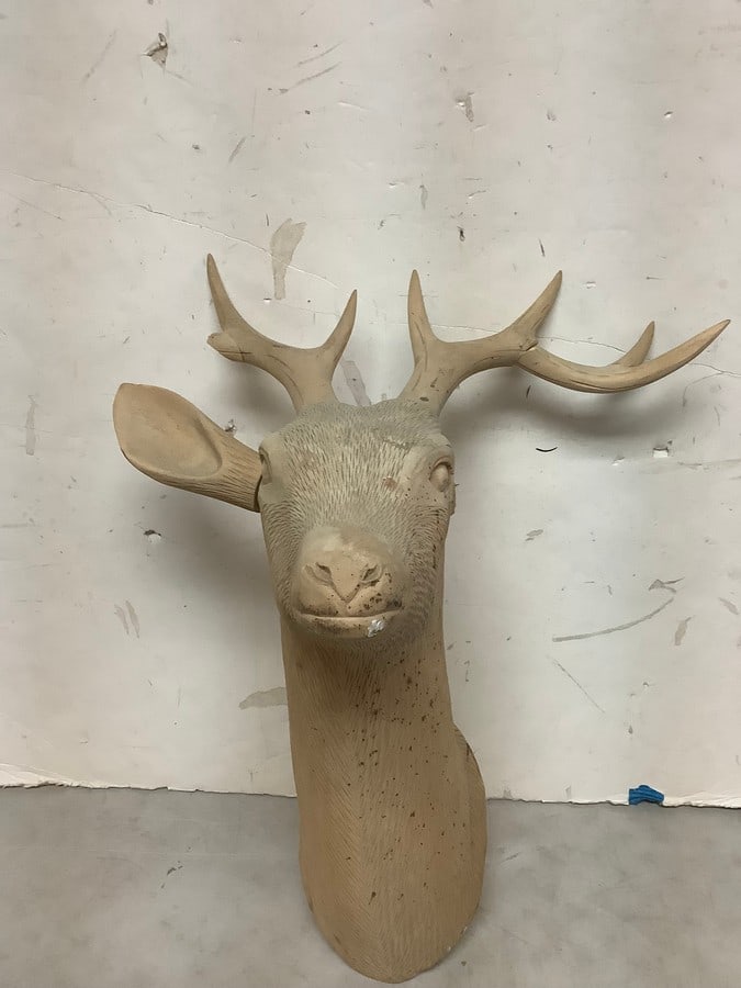 Practice Wooden Deer Head (24in tall) *Slight Damage* (1 of 1)