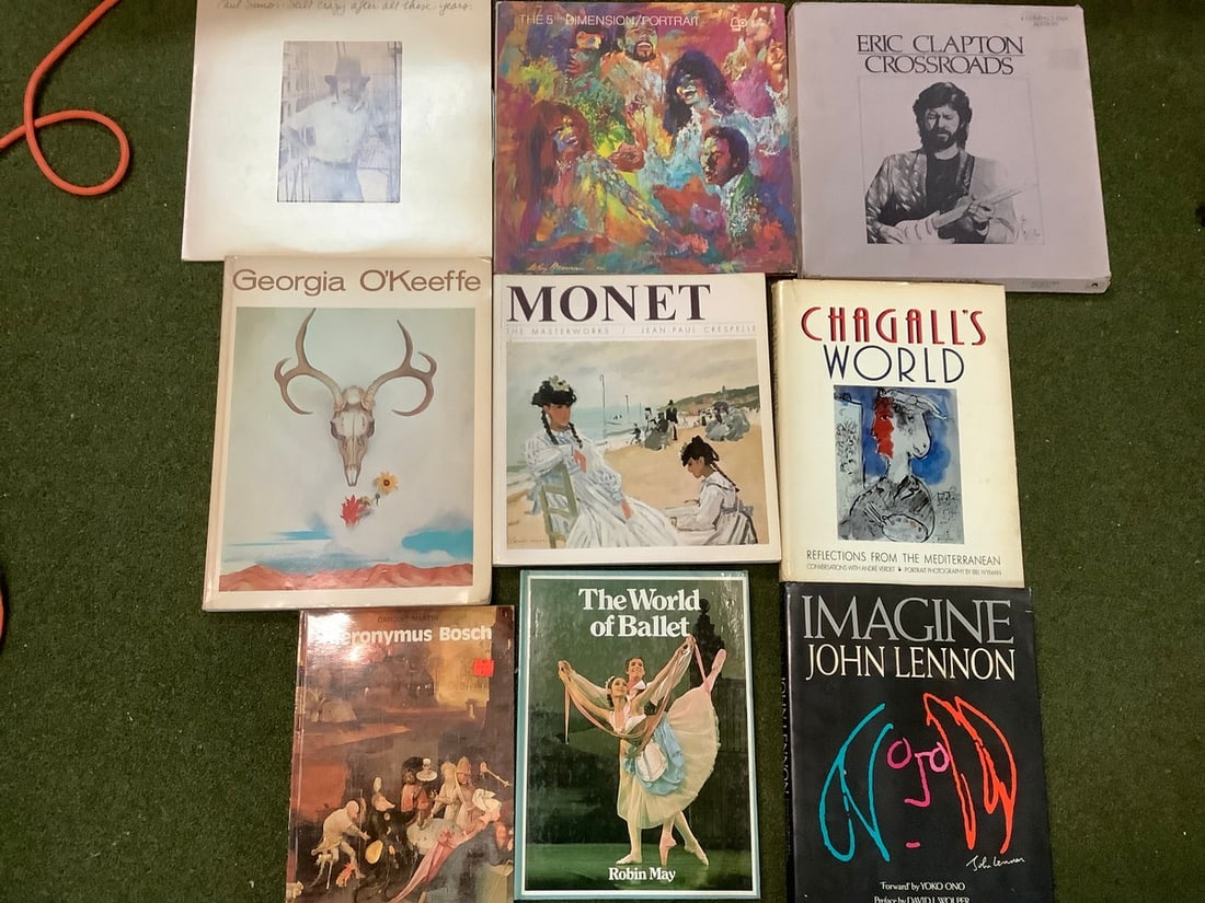 Various Books (Monet, Georgia O'Keeffe, Imagine, etc) and Crossroads 4 Compact Disc Set (1 of 1)