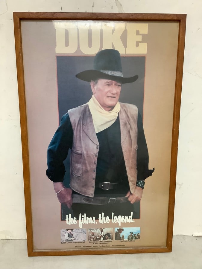 Framed Vintage Duke 'The Films. The Legend.' Movie Poster (17.75inx27.75in): Framed Vintage Duke 'The Films. The Legend.' Movie Poster (17.75inx27.75in)