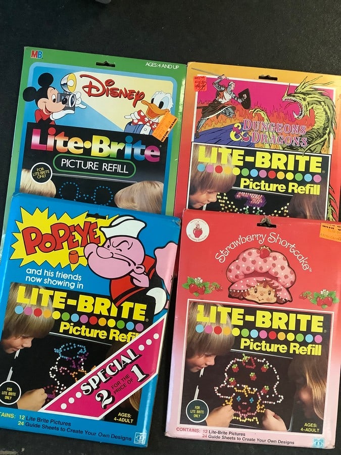 Lite-Brite picture refills(Disney, Popeye, Dungeons & Dragons, Strawberry Shortcake) (1 of 1)