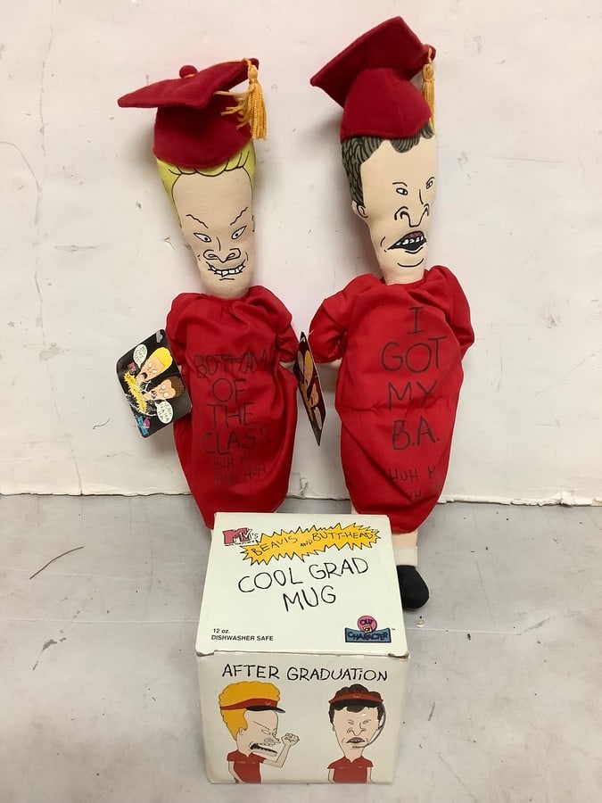 Beavis and Butthead cool grad mug and dolls: Beavis and Butthead cool grad mug and dolls