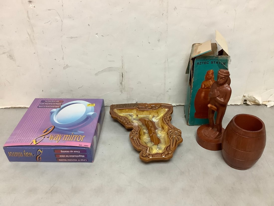 Aztec Statue(8in.tall), 2 way mirror, and more: Aztec Statue(8in.tall), 2 way mirror, and more