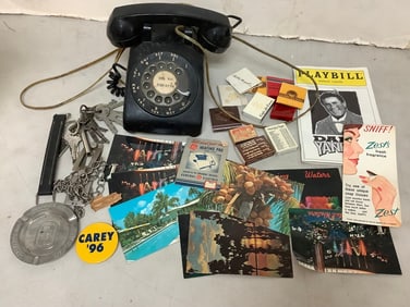 Vintage Telephone, Matches, Playbill, Postcards, and more