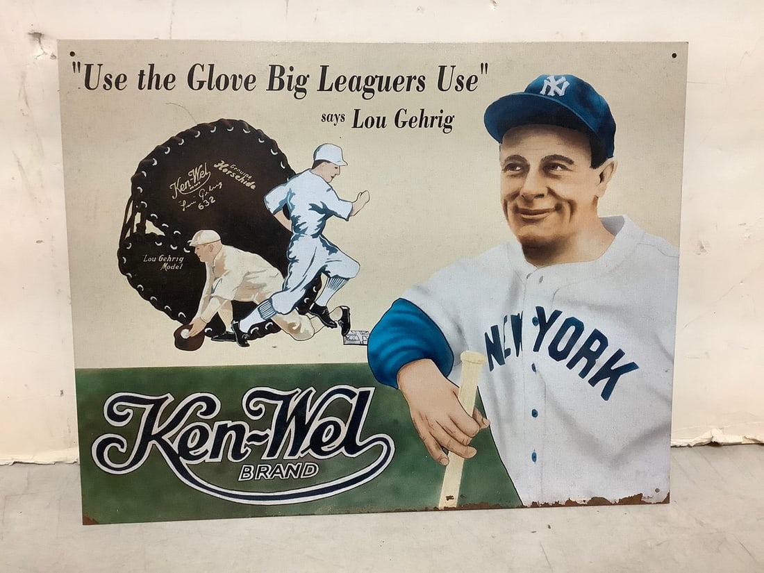 Baseball Ken-Wel Tin Wall Decor (13inx16in) (1 of 1)