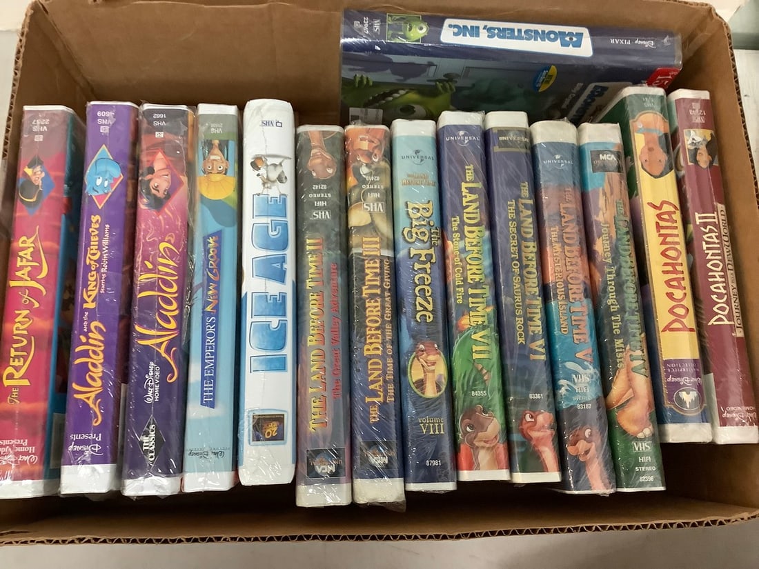 Various VHS Tapes *ALL SEALED* (Ice Age, Aladdin, Monsters Inc, and more) (1 of 1)