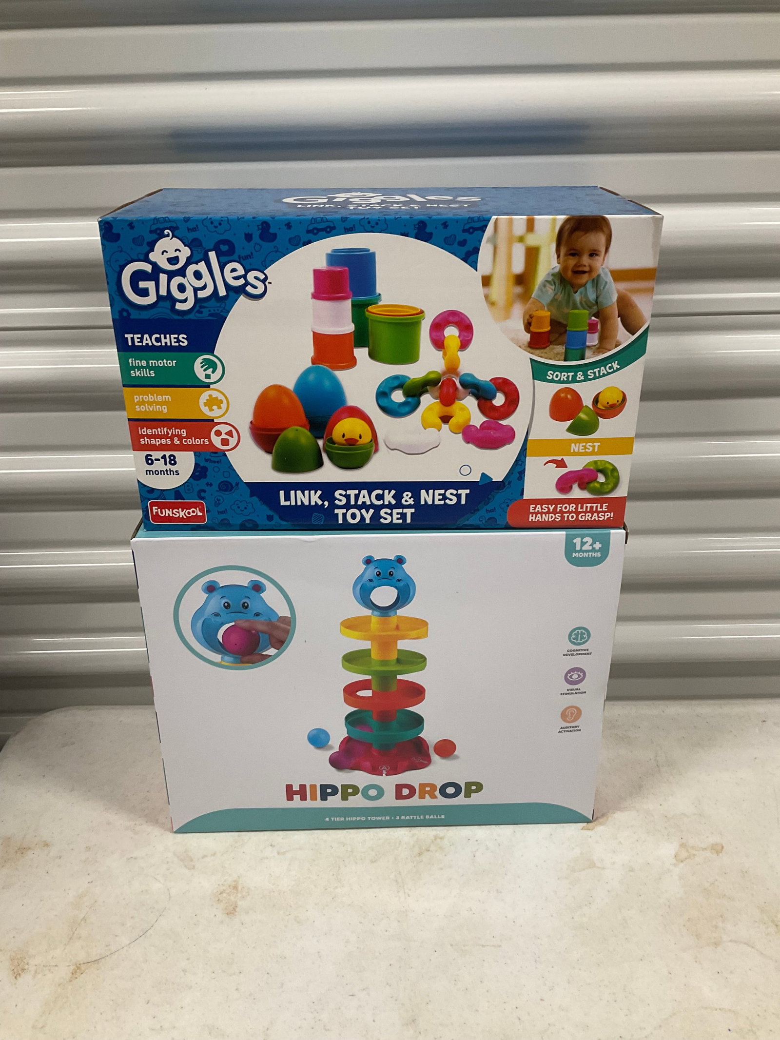 Lot of Hippo Drop and Link, Stack & Nest Toy Set: Lot of Hippo Drop and Link, Stack & Nest Toy Set