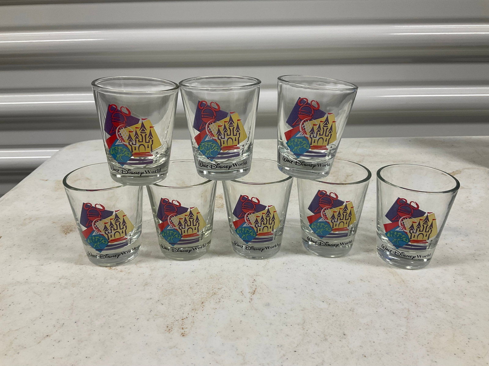 lot of 8 walt disney world shotglasses: lot of 8 walt disney world shotglasses
