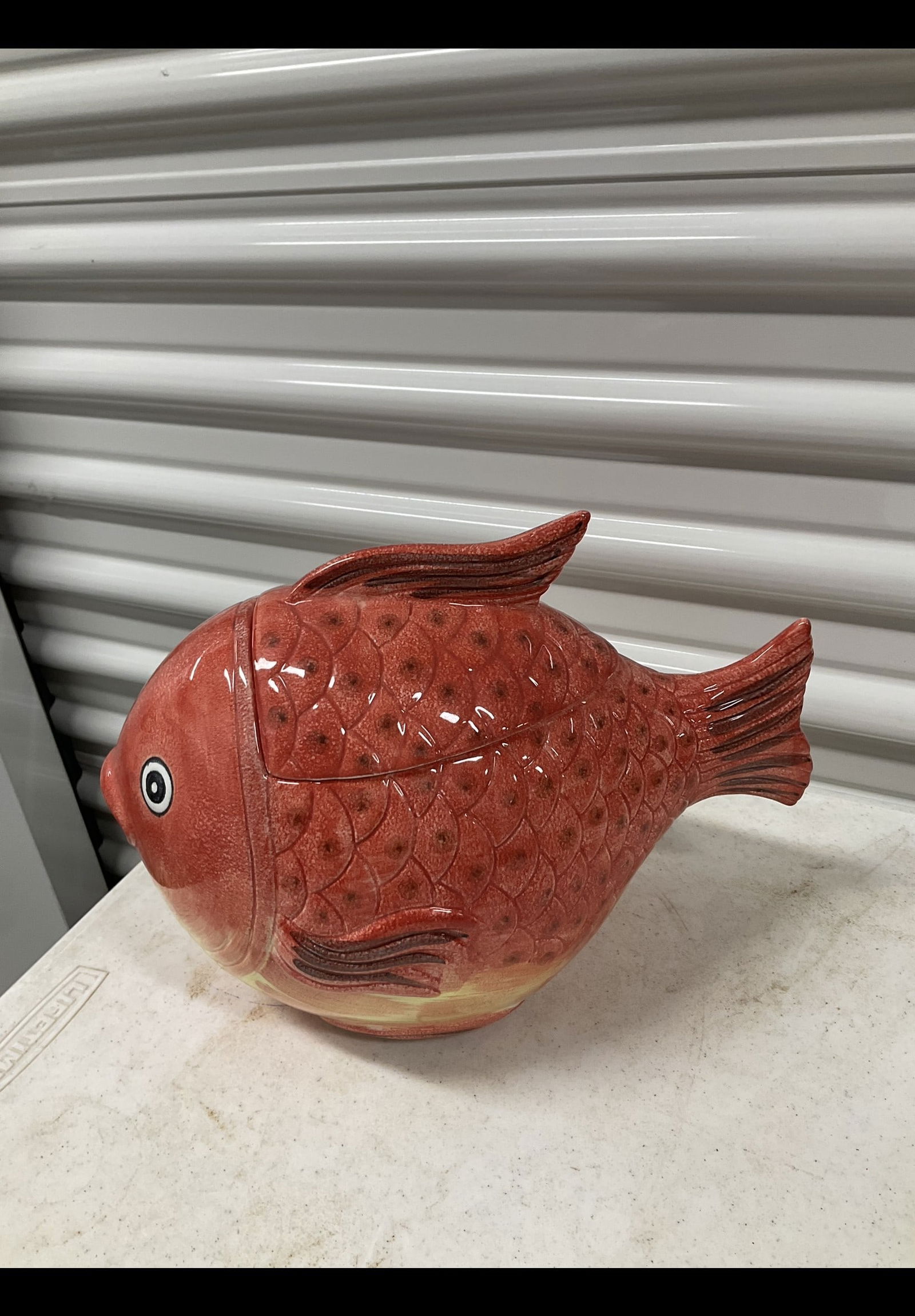 Vintage Red Fish cookie jar 9in (1 of 1)