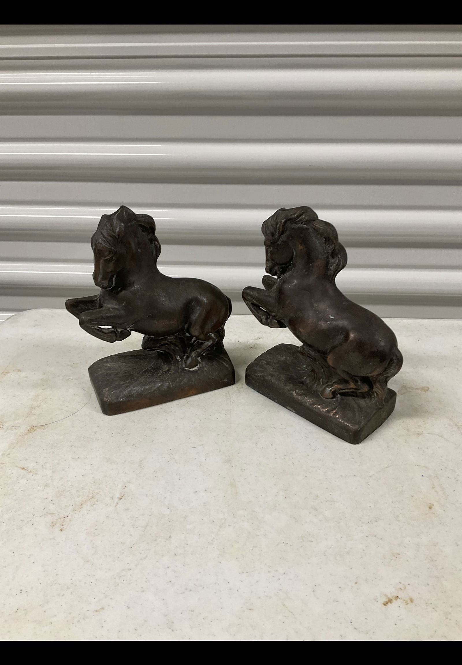 2 brass horse statues 7in bookends (1 of 1)