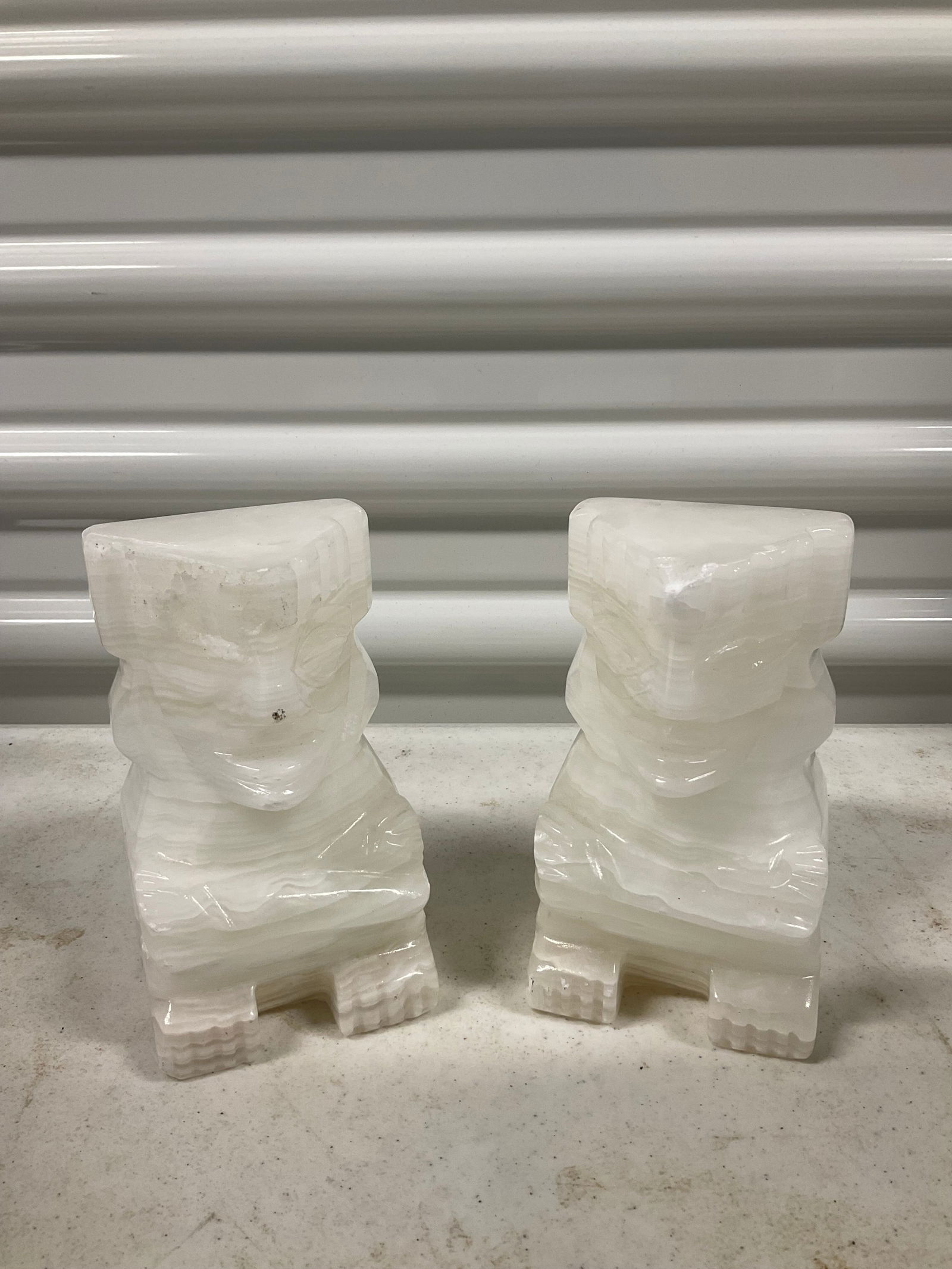 pair of Aztec Maya Onyx Bookends stands 5.5" tall (1 of 1)