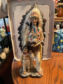 Vintage Native American statue 16in