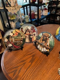 Vintage Native American plates 9in