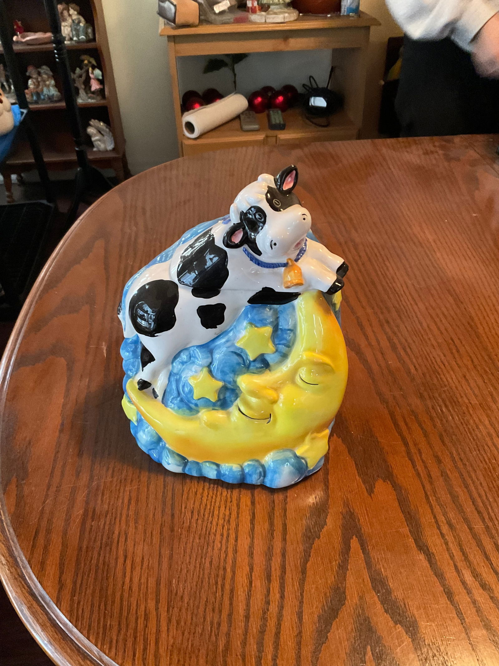 vintage Bico Cow Jumped Over The Moon Cookie Jar 9in: vintage Bico Cow Jumped Over The Moon Cookie Jar 9in