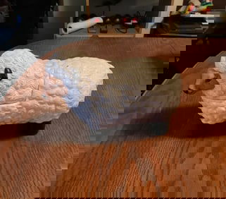 vintage AMC NY Black White Lamb Sheep Cookie Jar 8" tall