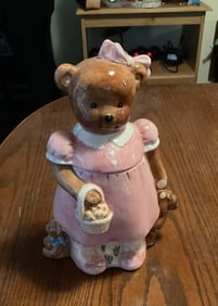 Rare Peggy Jo Ackley Teddy Bear Cookie Jar 1994 13"