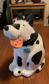 vintage coco dowley spotted dalmatian cookie jar  12in