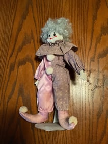 1968 Brinn's musical collectibles clown perclin doll 14in