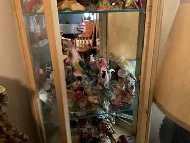 Lot of bird figures and statues