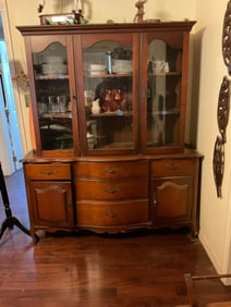 mcm wooden china cabinet 59x71x18 not contents