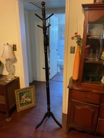 wooden black coat rack 73" tall