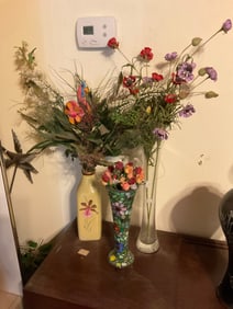 lot of three vintage vases; tallest stands 20"