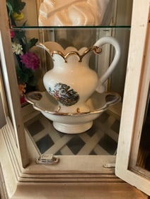 antwiue geroge and martha washington pitcher and bowl