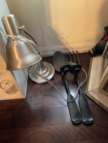 meta fork and spoon candel sticks holders 21" tall