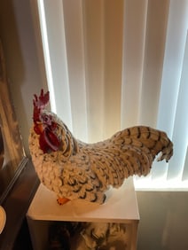 large rooster statute 17" long