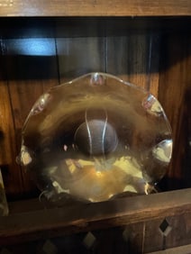 vintage carnival despression glass serving tray 12"