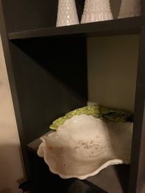 set of 2 erving dishes; milk glass and more