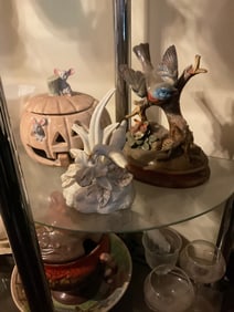 bird stauate, pumpkin cookie jar and more