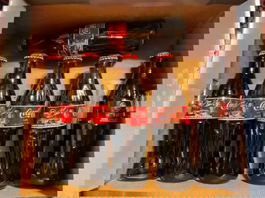 lot of vintage 2002 NASCAR chamption coca cola bottles