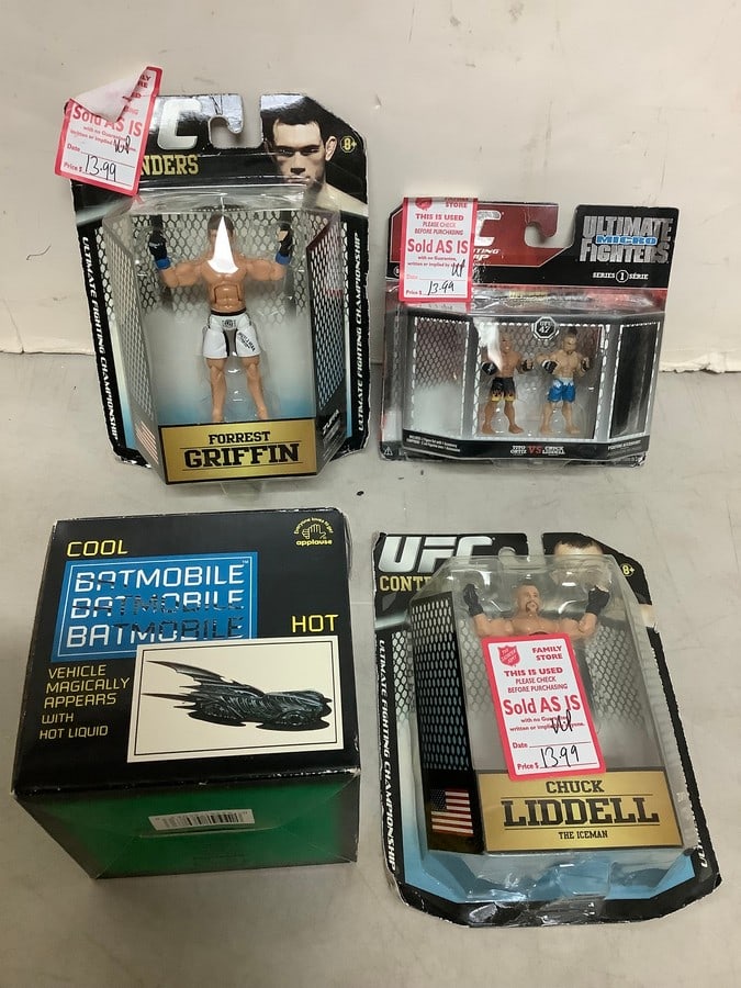 Batmobile mug and UFC action figures(Chuck Liddell, Forrest Griffin, and more-new in box): Batmobile mug and UFC action figures(Chuck Liddell, Forrest Griffin, and more-new in box)