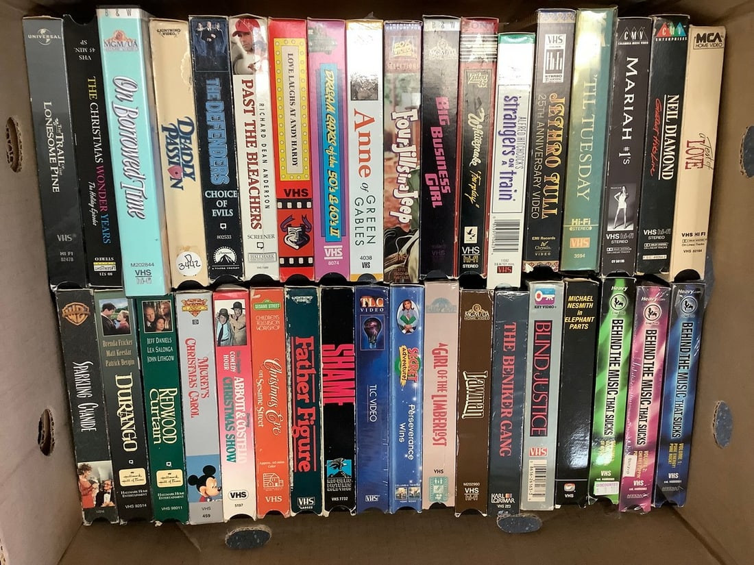 VHS tapes(Blind Justice, The Beniker Gang, Lawman, Father Figure, Four Jills in a Jeep, and more): VHS tapes(Blind Justice, The Beniker Gang, Lawman, Father Figure, Four Jills in a Jeep, and more)