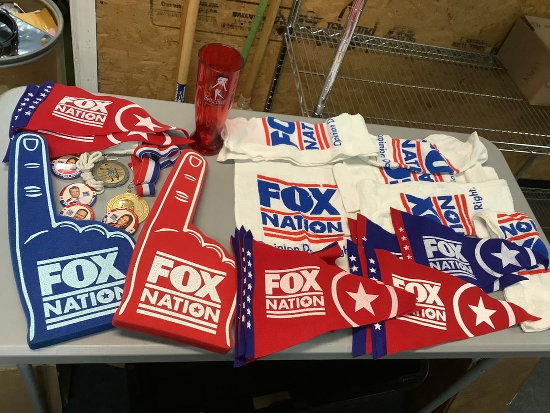 Fox nation foam fingers/wascloths/banners, Betty Boop cup(9in.tall), and more: Fox nation foam fingers/wascloths/banners, Betty Boop cup(9in.tall), and more