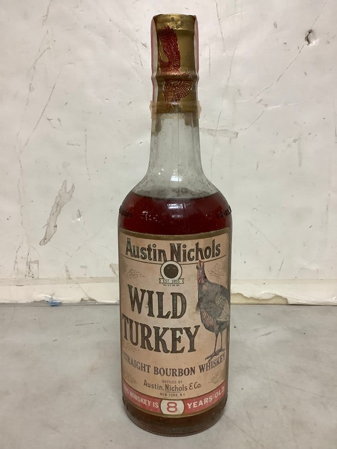 1950s/60s Wild Turkey Straight Bourbon Whiskey 101 Proof 4.5 Qt (Mostly Full) (1 of 1)