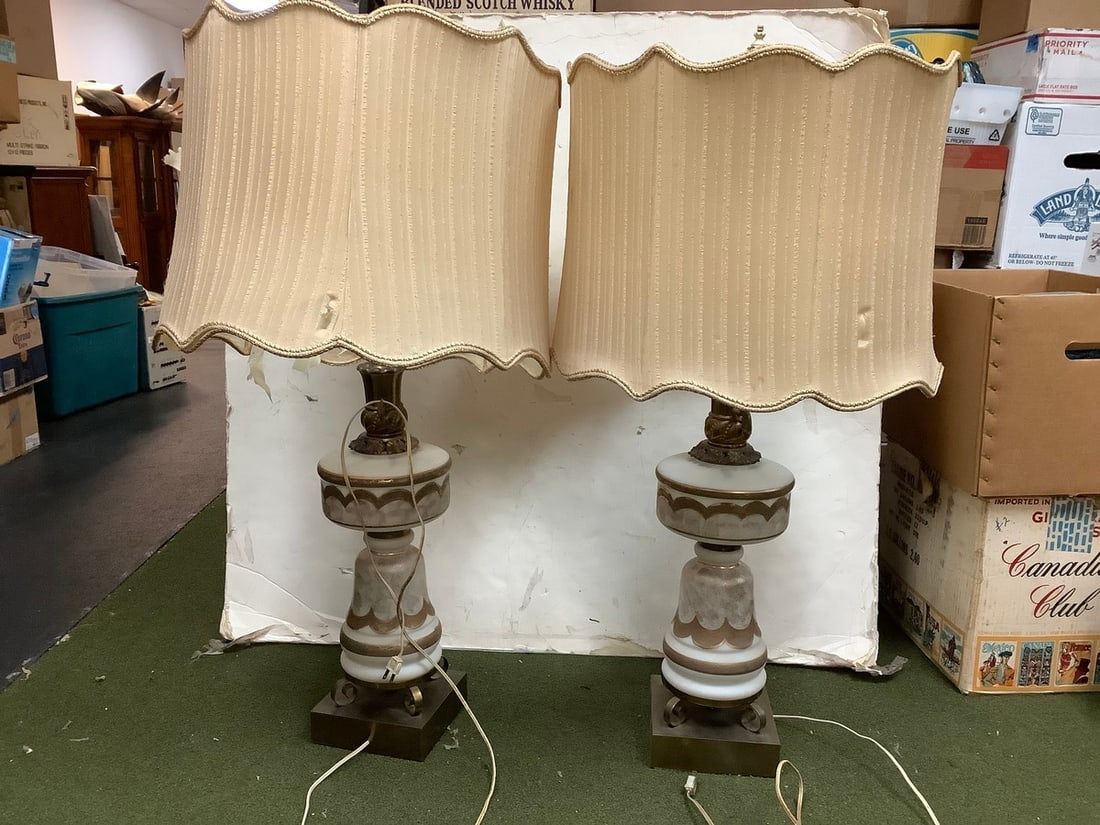 MCM Table Lamps *Shades Torn* (40in Tall) (1 of 1)