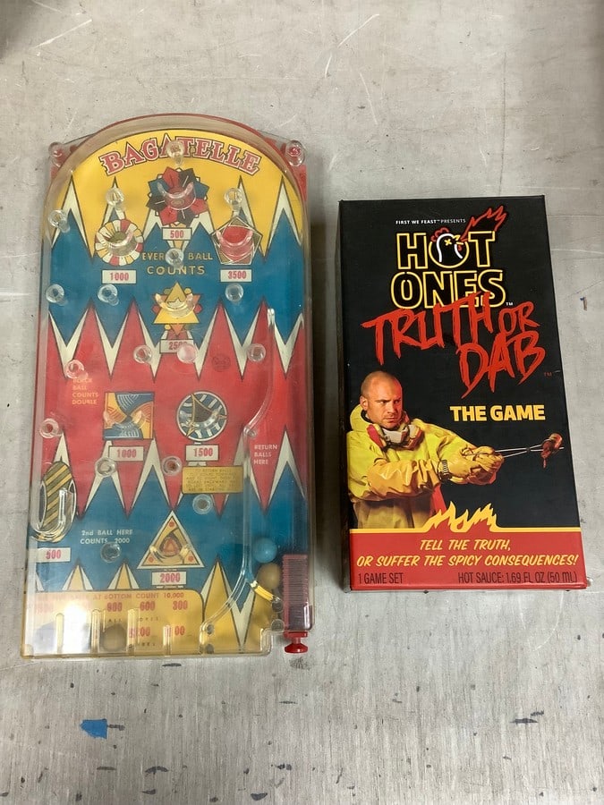 Hot ones Truth or Dab game and vintage Bagatelle game (1 of 1)