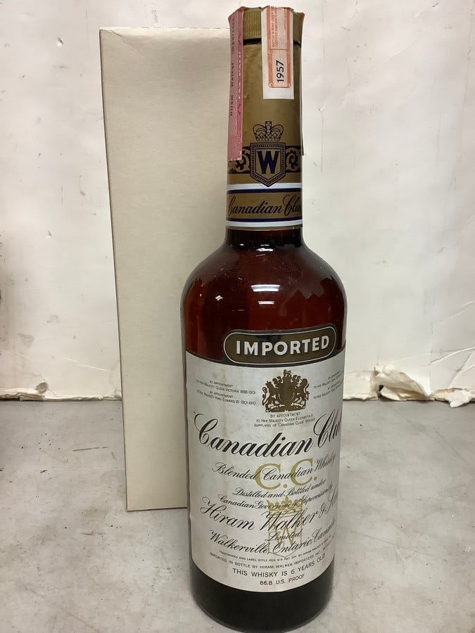 1957 Imported Canadian Club whiskey 86.8 proof 4/5 quart (sealed) (1 of 1)
