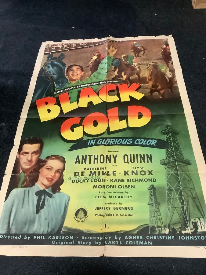 Black Gold in glorious color vintage movie poster(41in.x53.5in.): Black Gold in glorious color vintage movie poster(41in.x53.5in.)