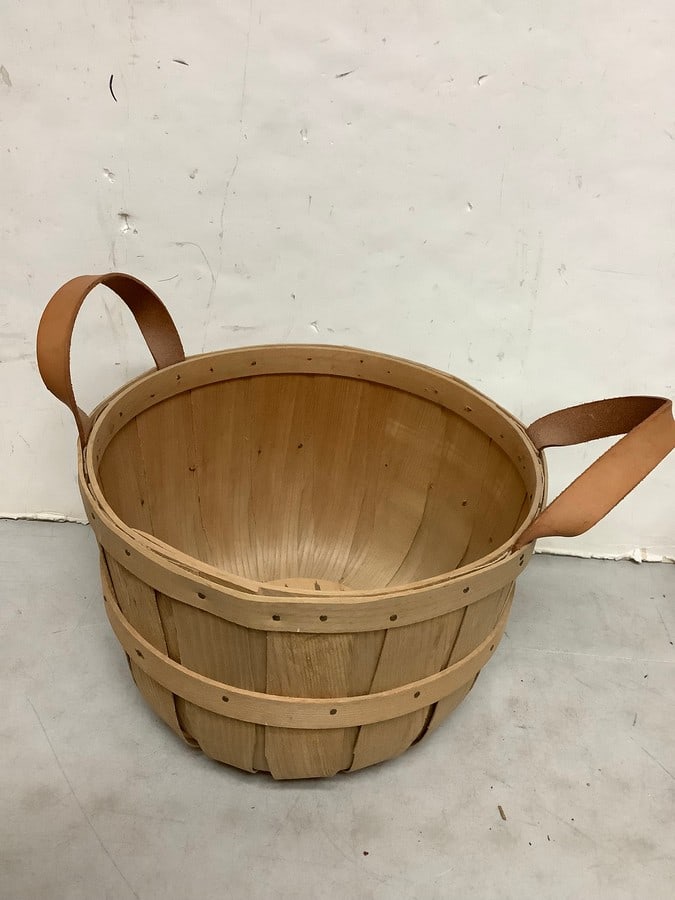 G.H. Base and Co. Wooden basket(9in.tall): G.H. Base and Co. Wooden basket(9in.tall)